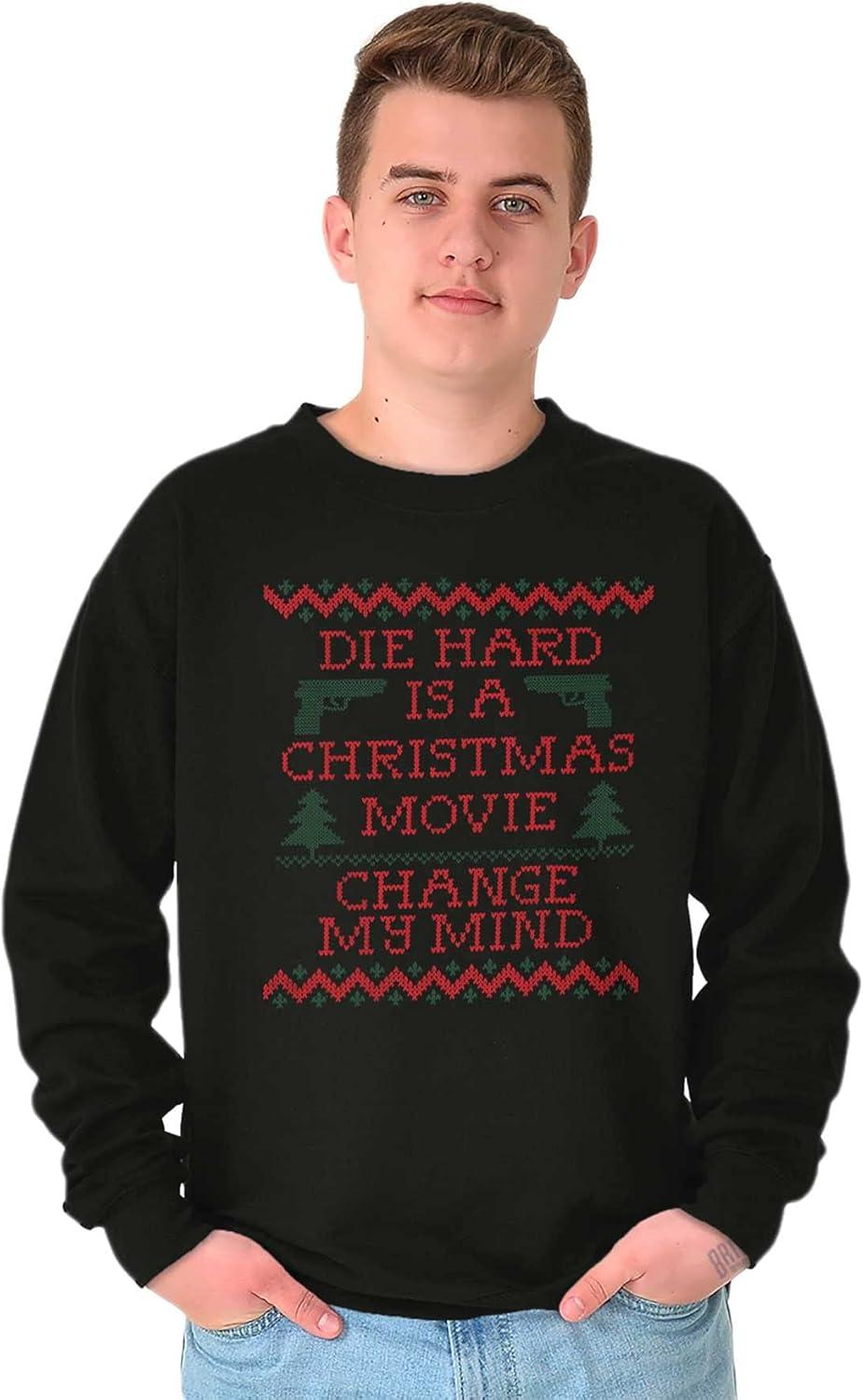 imageBrisco Brands Christmas Movie Change My Mind Sweatshirt for Men or WomenBlack