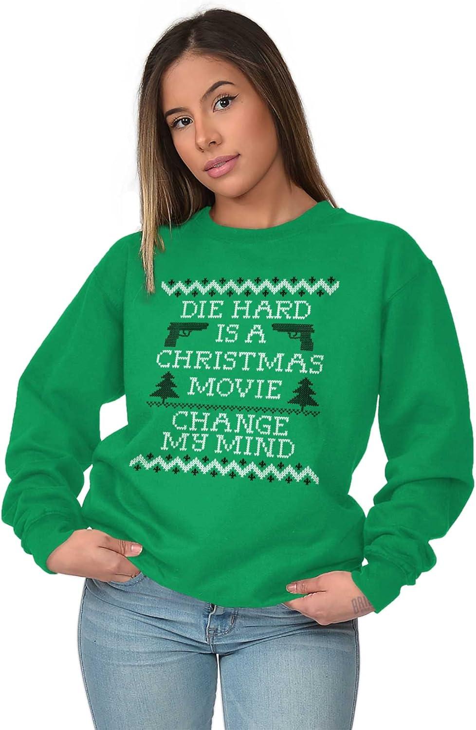 imageBrisco Brands Christmas Movie Change My Mind Sweatshirt for Men or WomenIrish Green