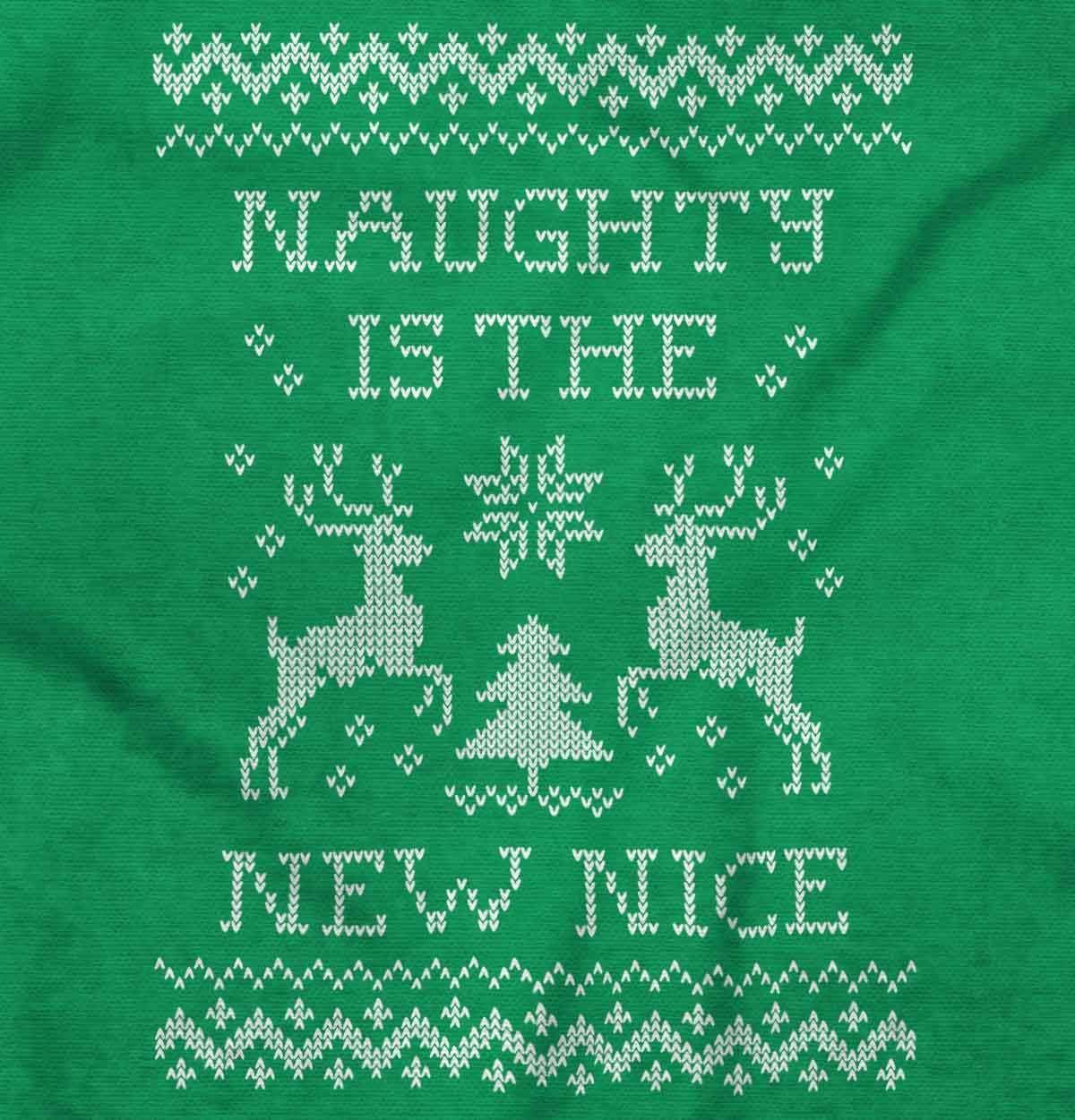 imageBrisco Brands Christmas Naughty is The New Nice Graphic T Shirt Men or WomenIrish Green