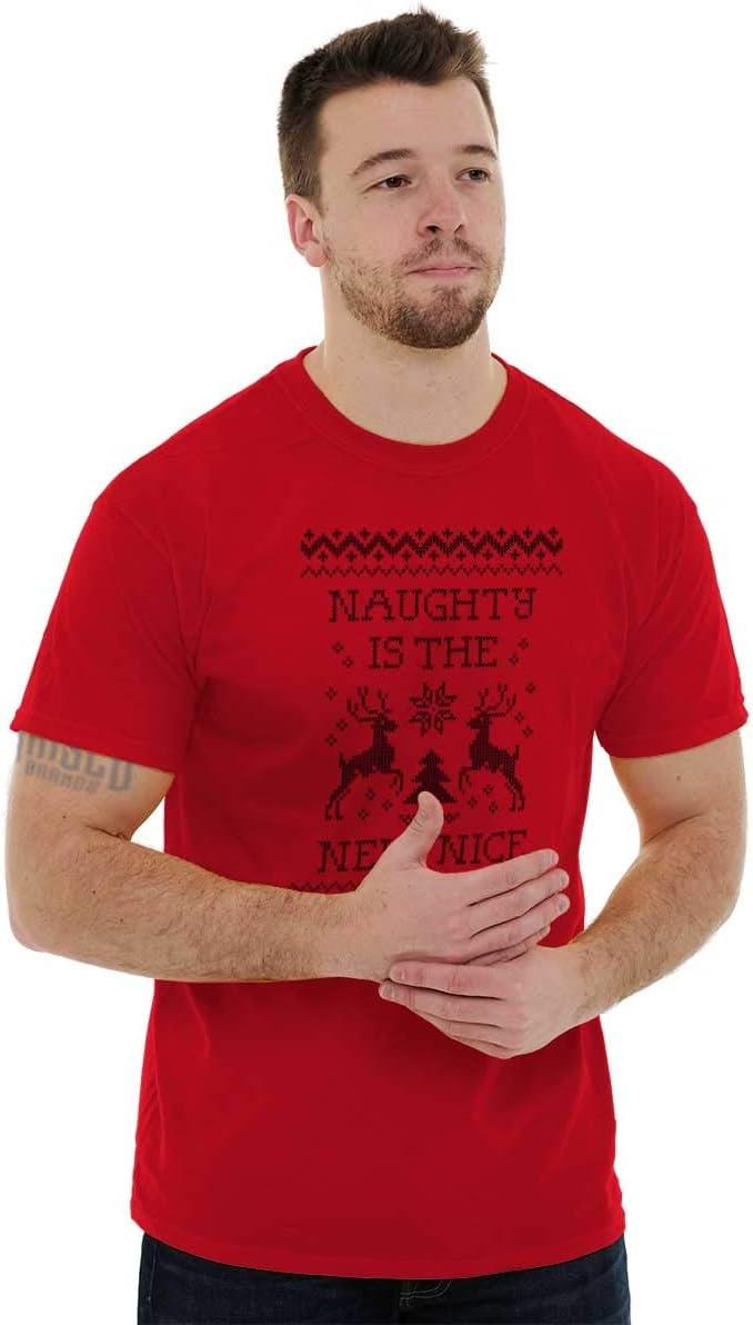 imageBrisco Brands Christmas Naughty is The New Nice Graphic T Shirt Men or WomenRed