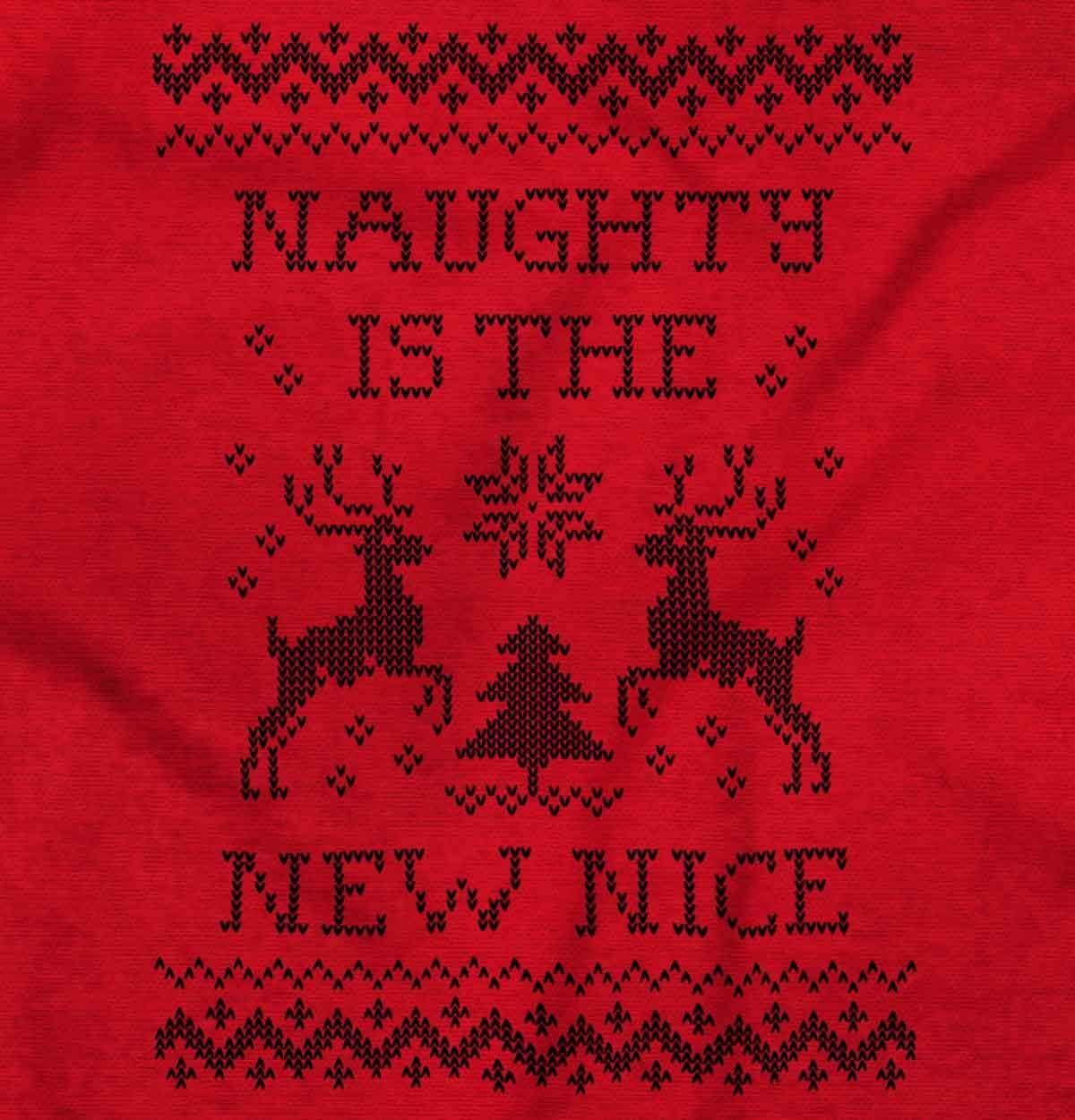 imageBrisco Brands Christmas Naughty is The New Nice Graphic T Shirt Men or WomenRed