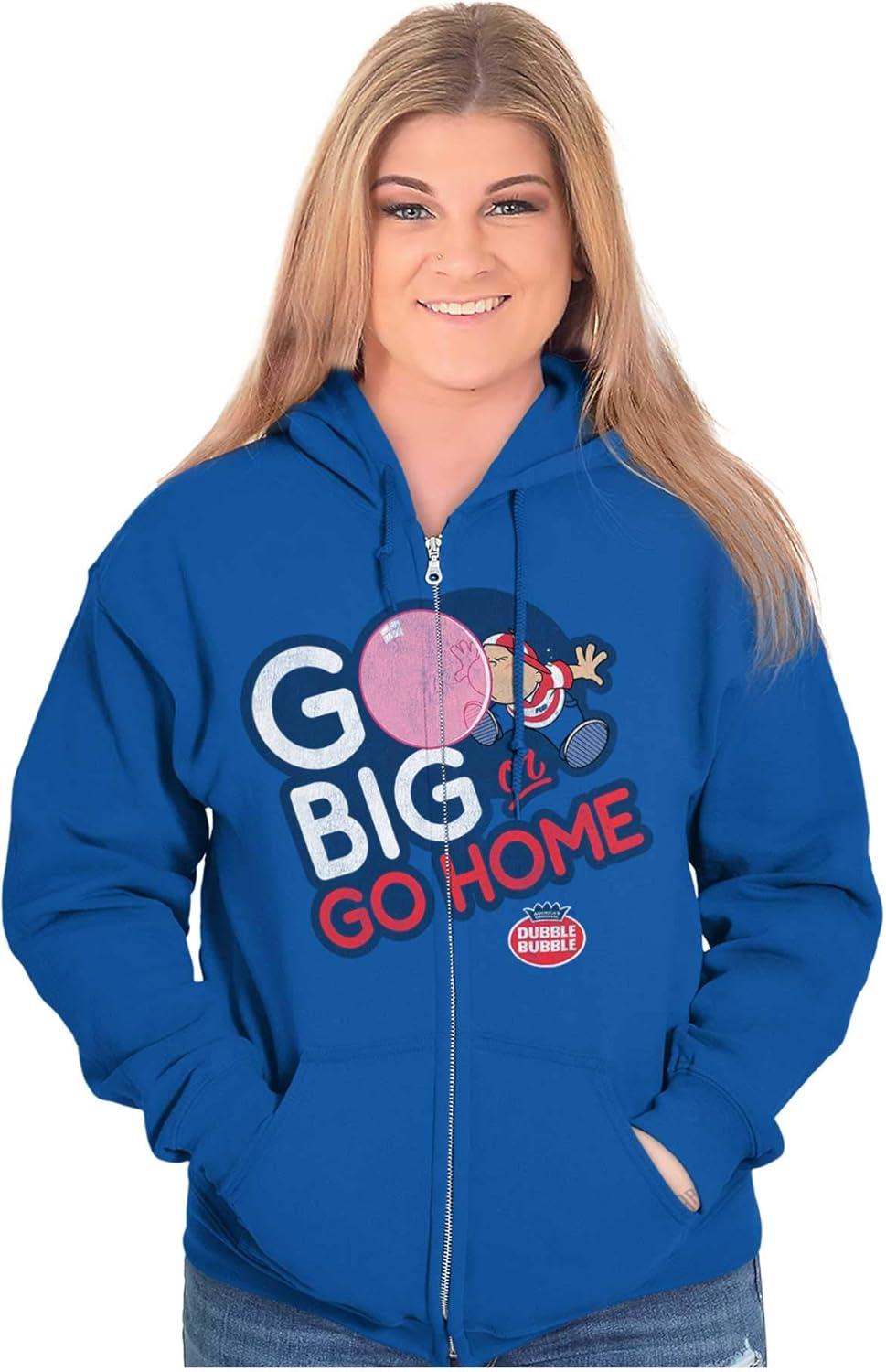 imageBrisco Brands Dubble Bubble Go Big Or Go Home Logo Zip Up Hoodie Mens WomensRoyal