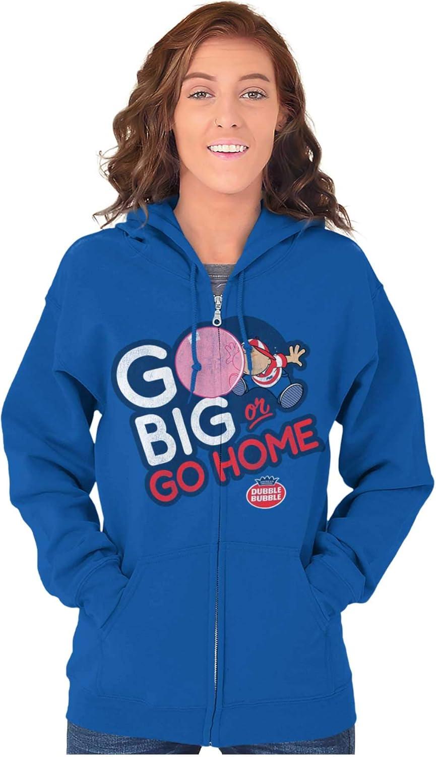 imageBrisco Brands Dubble Bubble Go Big Or Go Home Logo Zip Up Hoodie Mens WomensRoyal