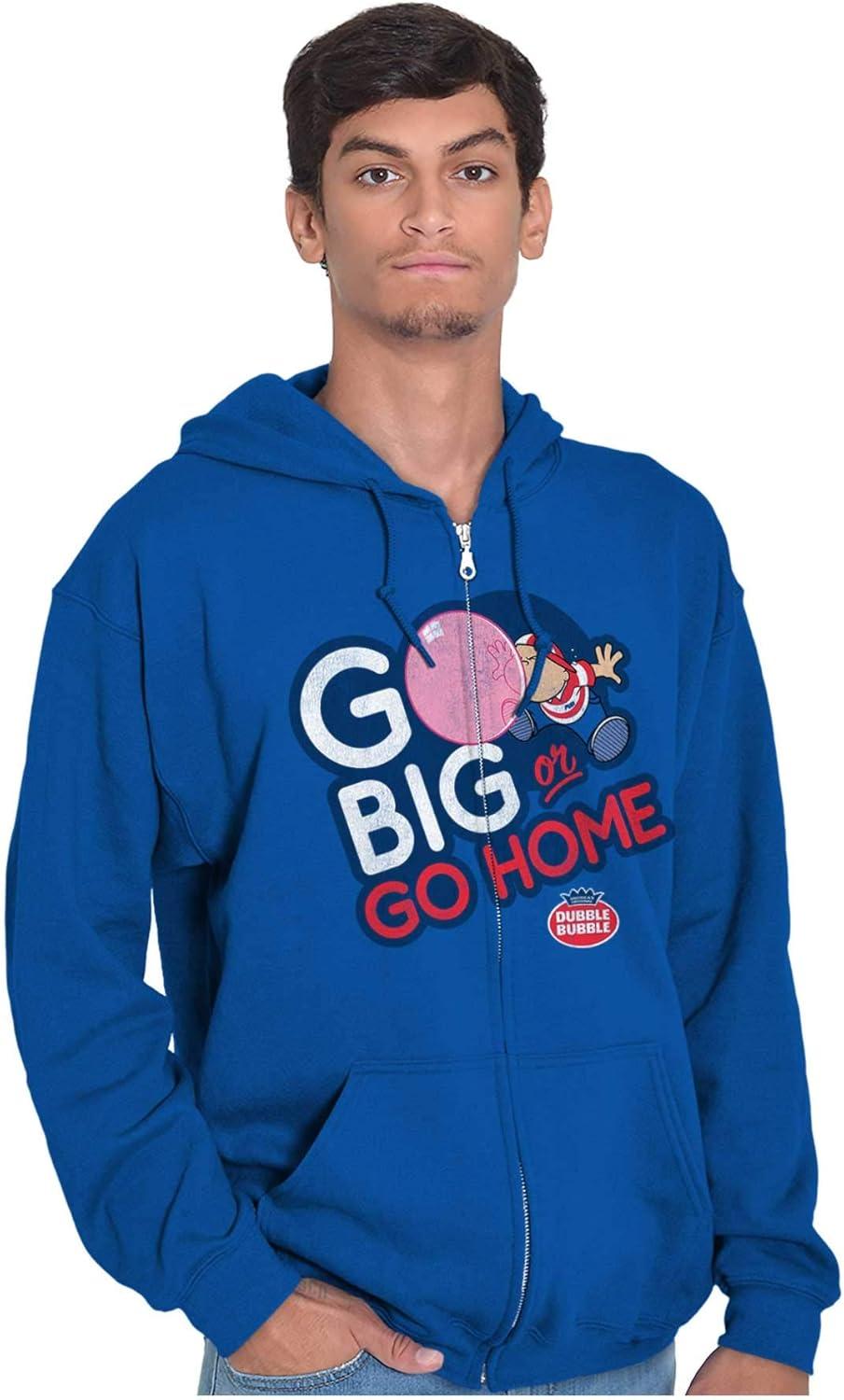 imageBrisco Brands Dubble Bubble Go Big Or Go Home Logo Zip Up Hoodie Mens WomensRoyal