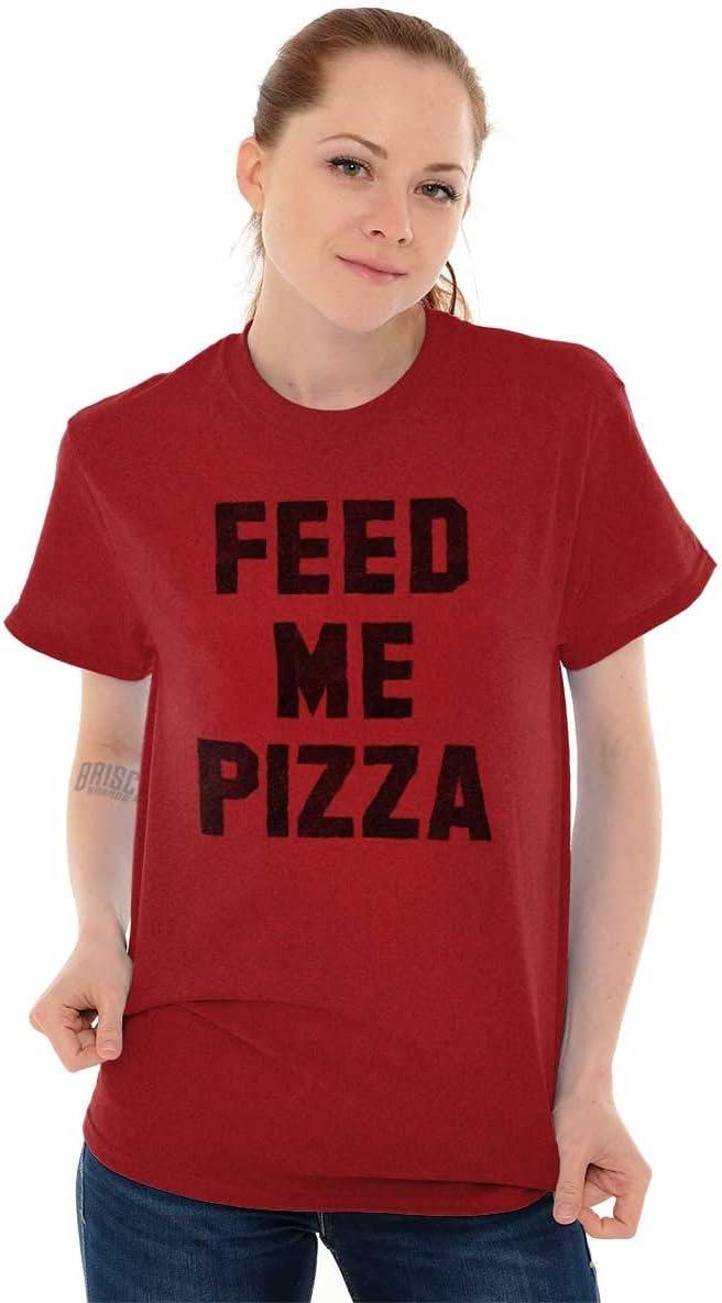 imageBrisco Brands Feed Me Pizza Graphic T Shirt Men or WomenAntique Cherry Red