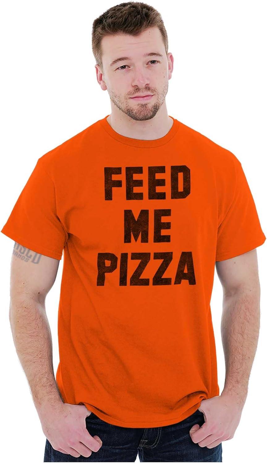 imageBrisco Brands Feed Me Pizza Graphic T Shirt Men or WomenAntique Orange