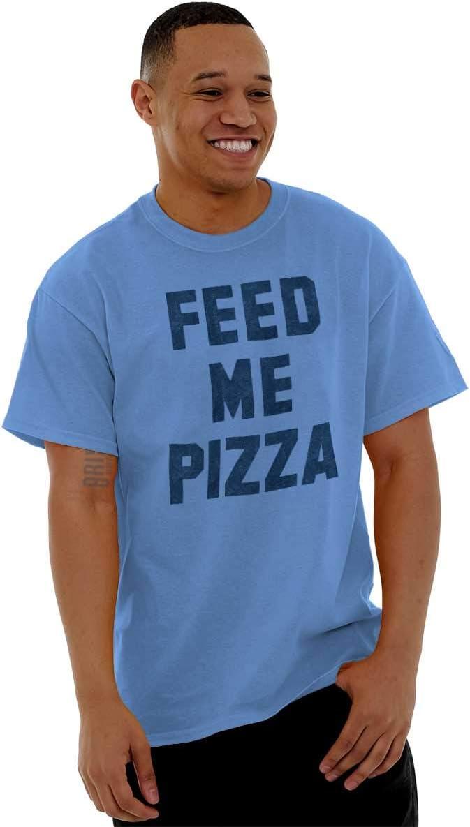 imageBrisco Brands Feed Me Pizza Graphic T Shirt Men or WomenCarolina Blue