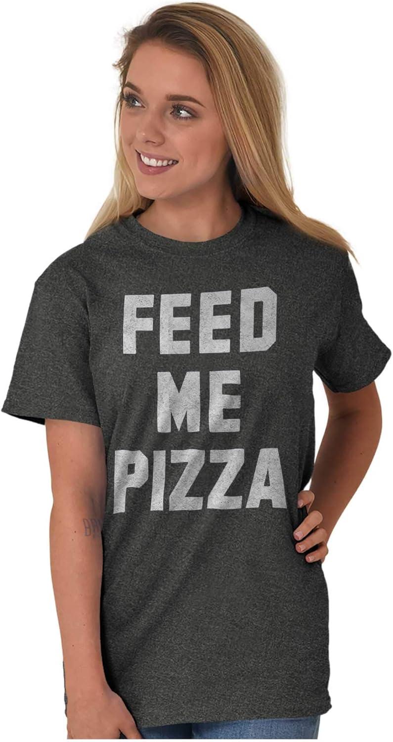 imageBrisco Brands Feed Me Pizza Graphic T Shirt Men or WomenDark Heather