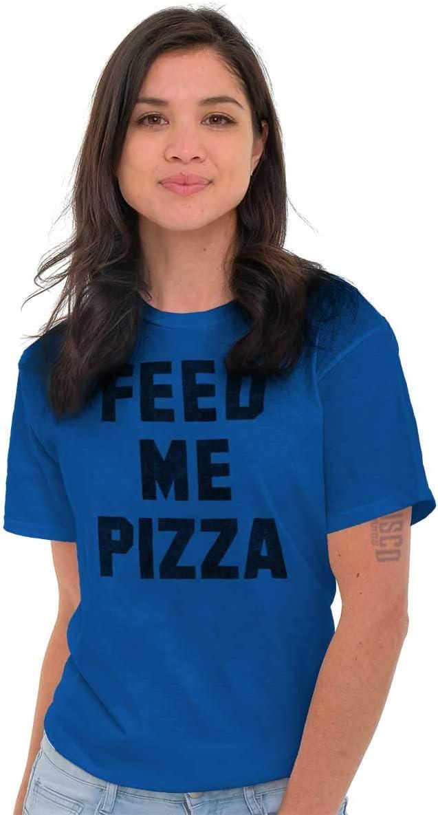imageBrisco Brands Feed Me Pizza Graphic T Shirt Men or WomenRoyal