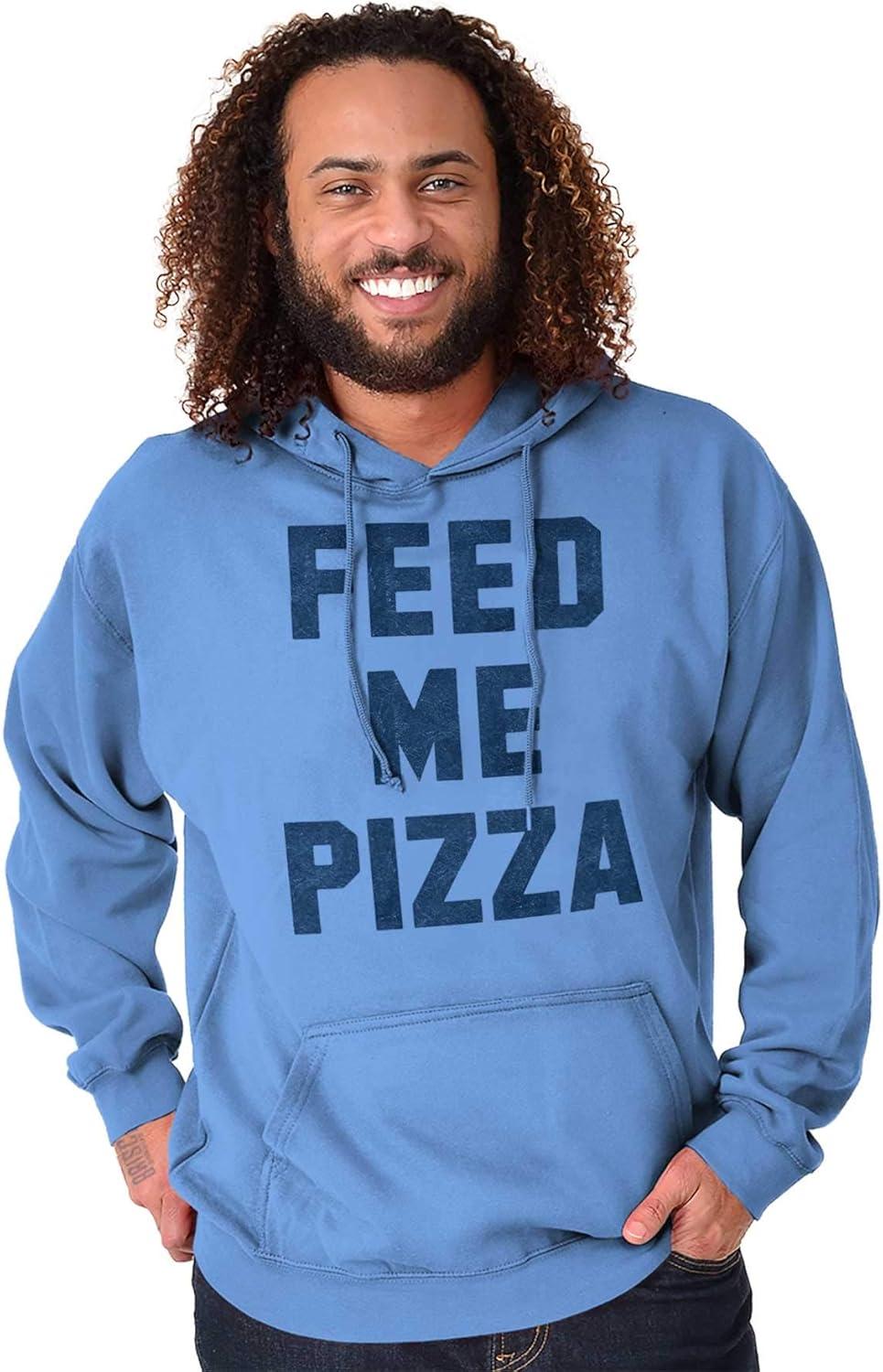 imageBrisco Brands Feed Me Pizza Hoodie Sweatshirt Women MenCarolina Blue