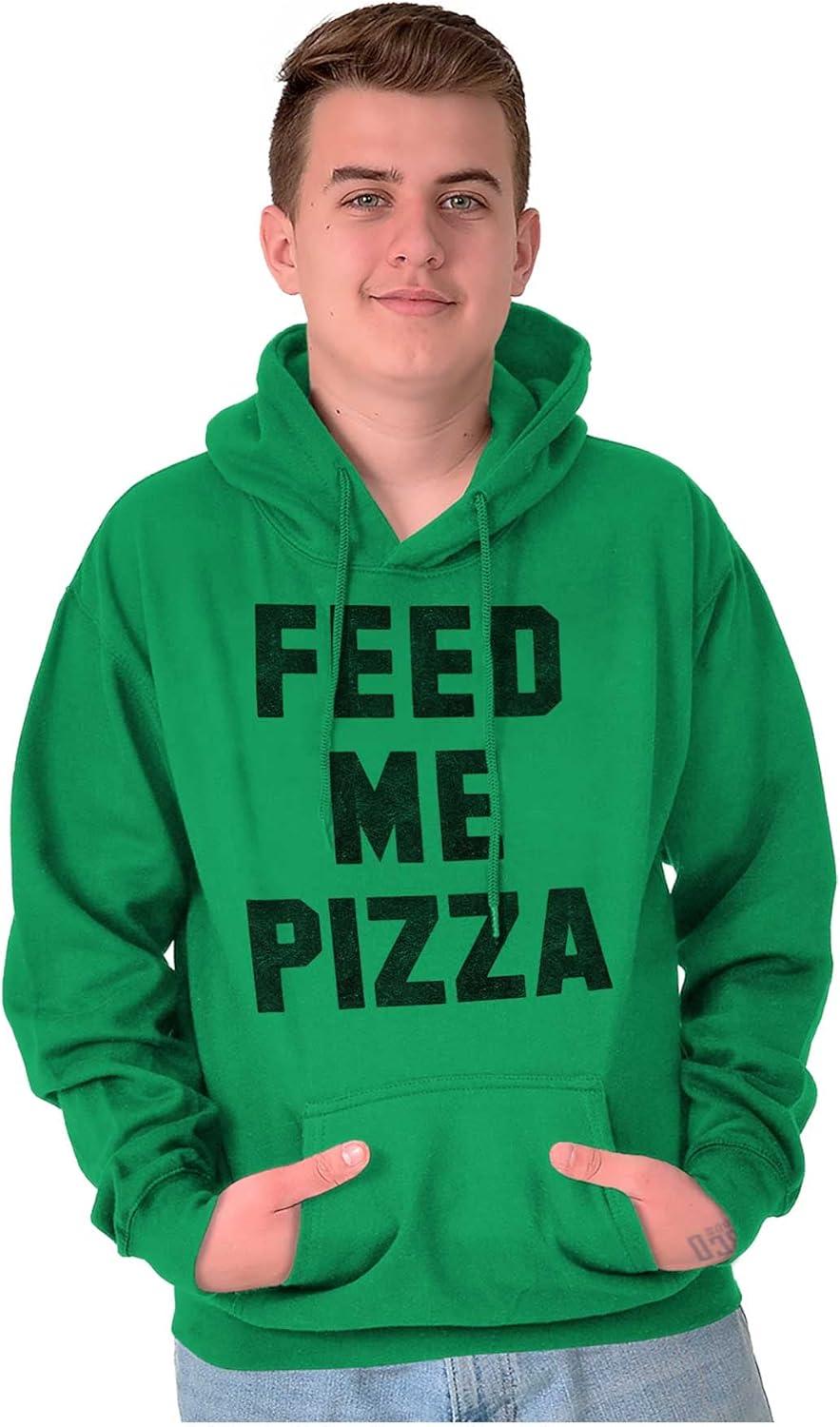 imageBrisco Brands Feed Me Pizza Hoodie Sweatshirt Women MenIrish Green