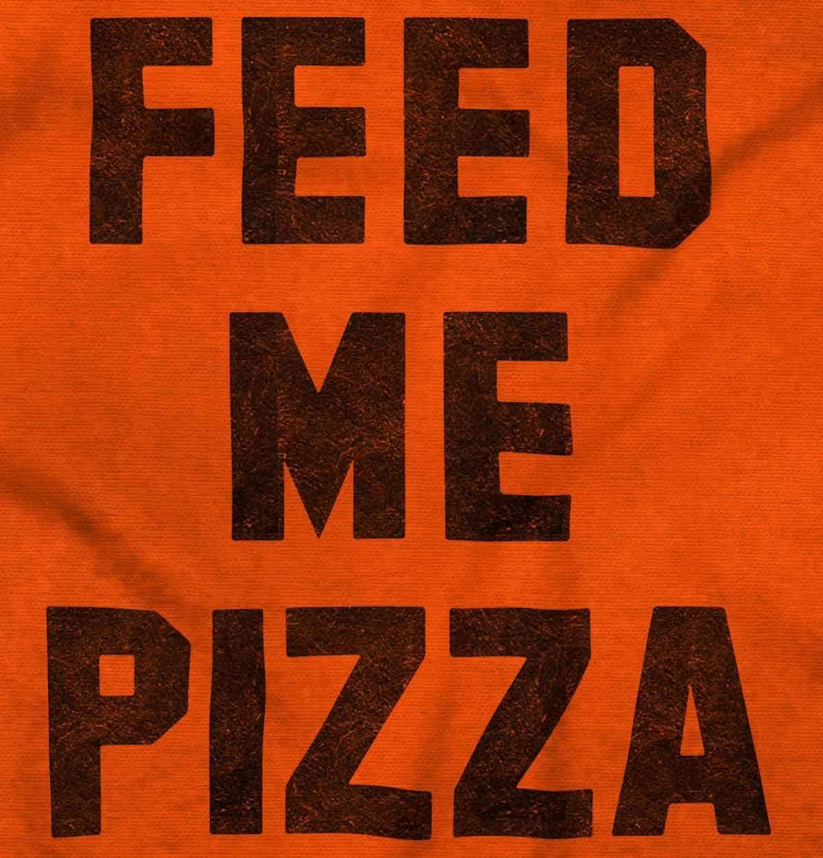 imageBrisco Brands Feed Me Pizza Hoodie Sweatshirt Women MenOrange