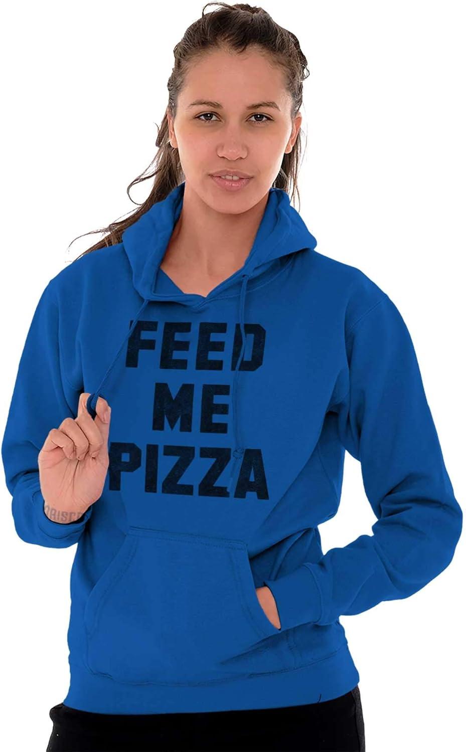 imageBrisco Brands Feed Me Pizza Hoodie Sweatshirt Women MenRoyal