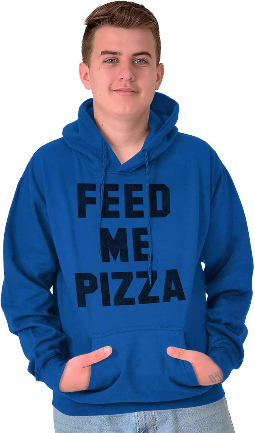 imageBrisco Brands Feed Me Pizza Hoodie Sweatshirt Women MenRoyal