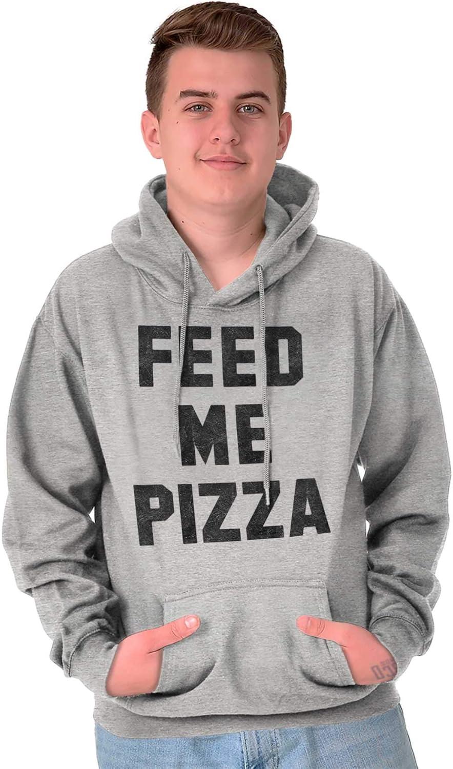 imageBrisco Brands Feed Me Pizza Hoodie Sweatshirt Women MenSport Grey