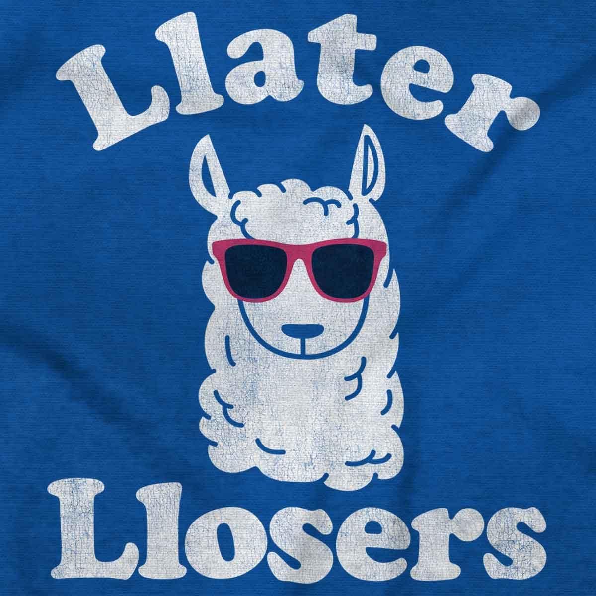 imageBrisco Brands Llater Losers Nerdy Geeky Cute Llama Graphic T Shirt Men or Women Heather Sapphire