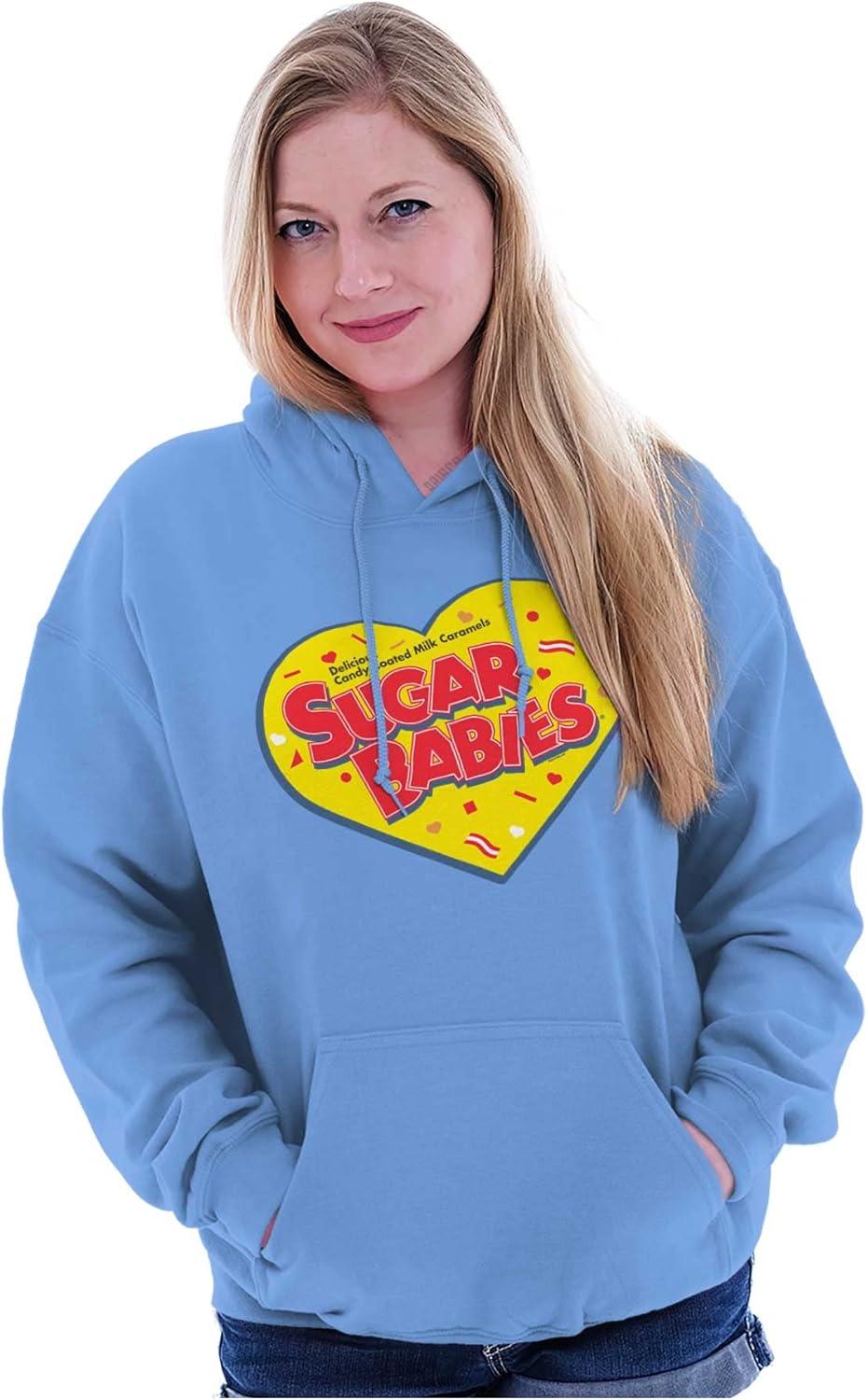 imageBrisco Brands Sugar Babies Chewy Caramel Candy Cute Hoodie Sweatshirt WomenCarolina Blue