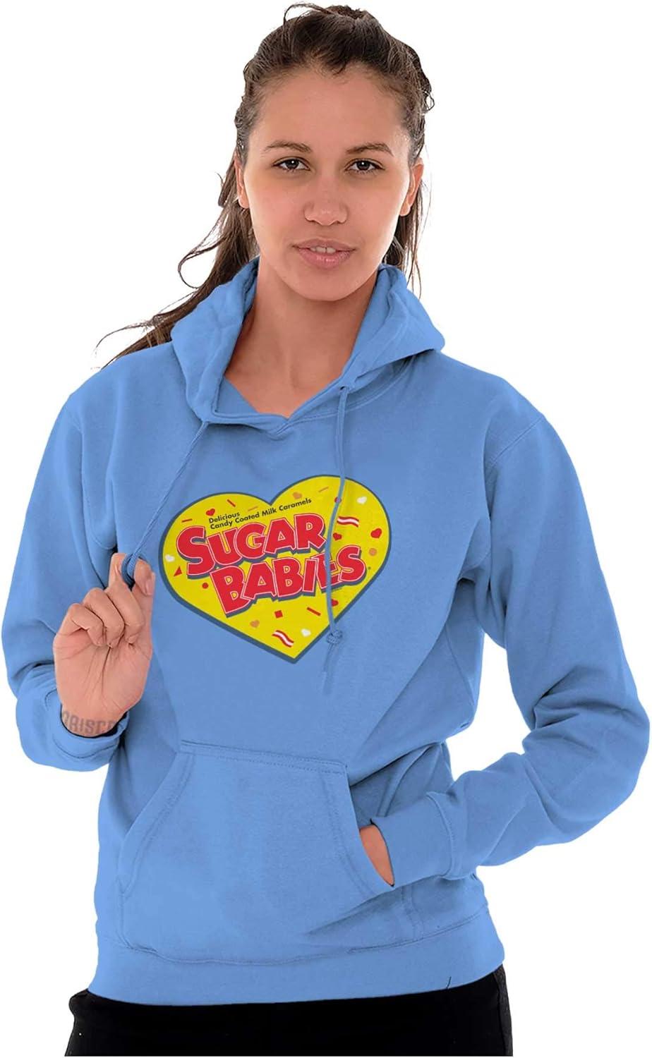 imageBrisco Brands Sugar Babies Chewy Caramel Candy Cute Hoodie Sweatshirt WomenCarolina Blue
