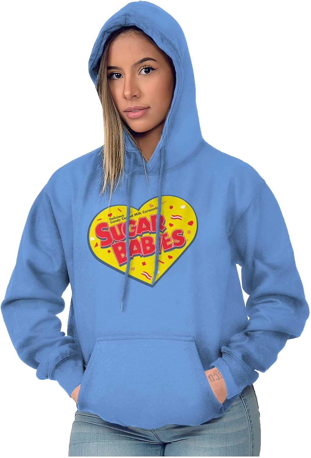 imageBrisco Brands Sugar Babies Chewy Caramel Candy Cute Hoodie Sweatshirt WomenCarolina Blue