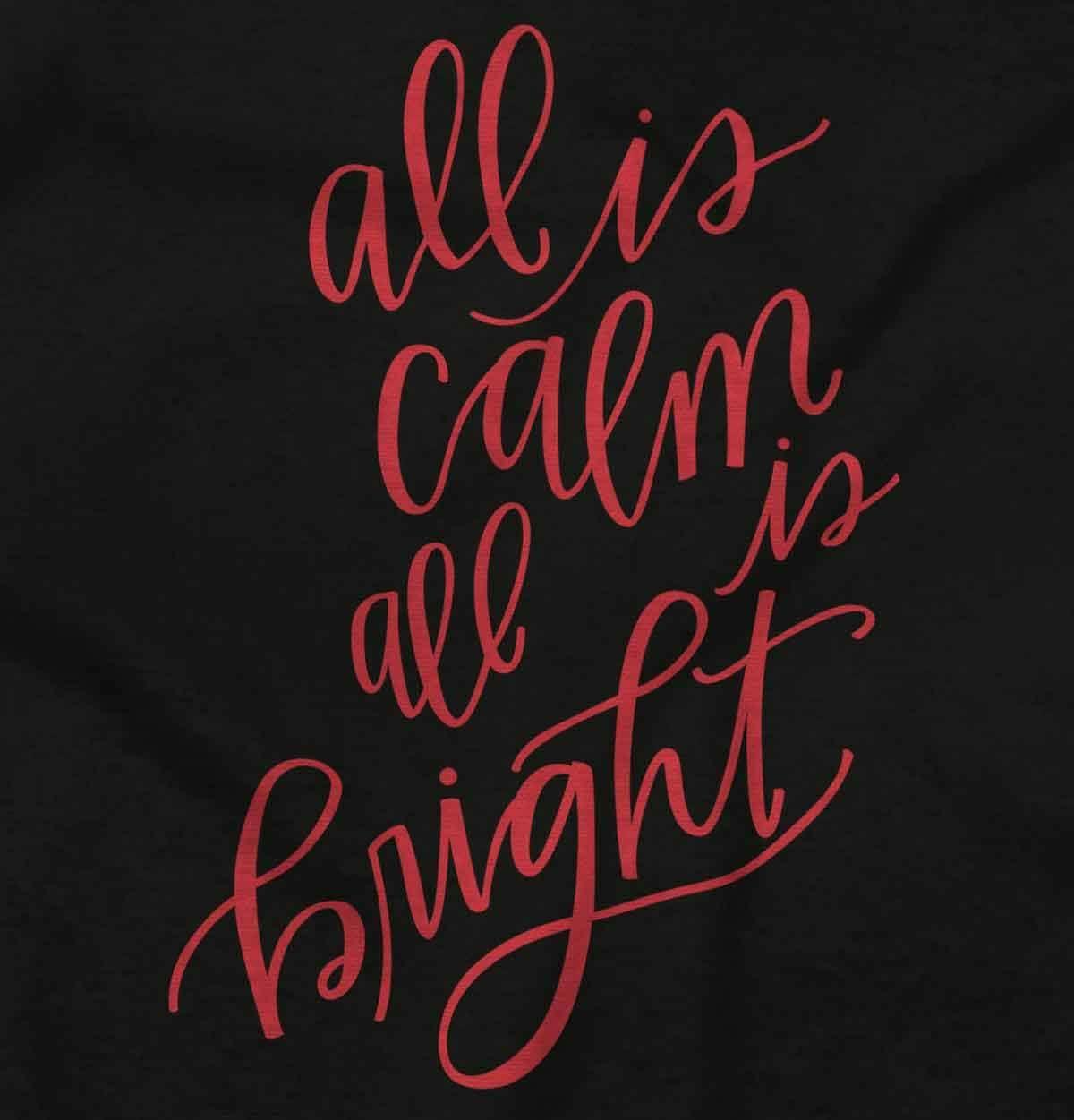 imageChristmas All Calm and Bright Womens Graphic T Shirt TeesBlack
