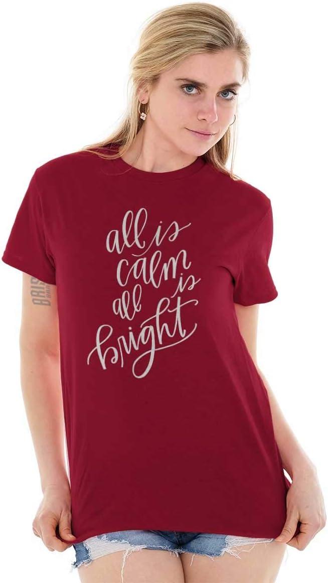 imageChristmas All Calm and Bright Womens Graphic T Shirt TeesCardinal Red