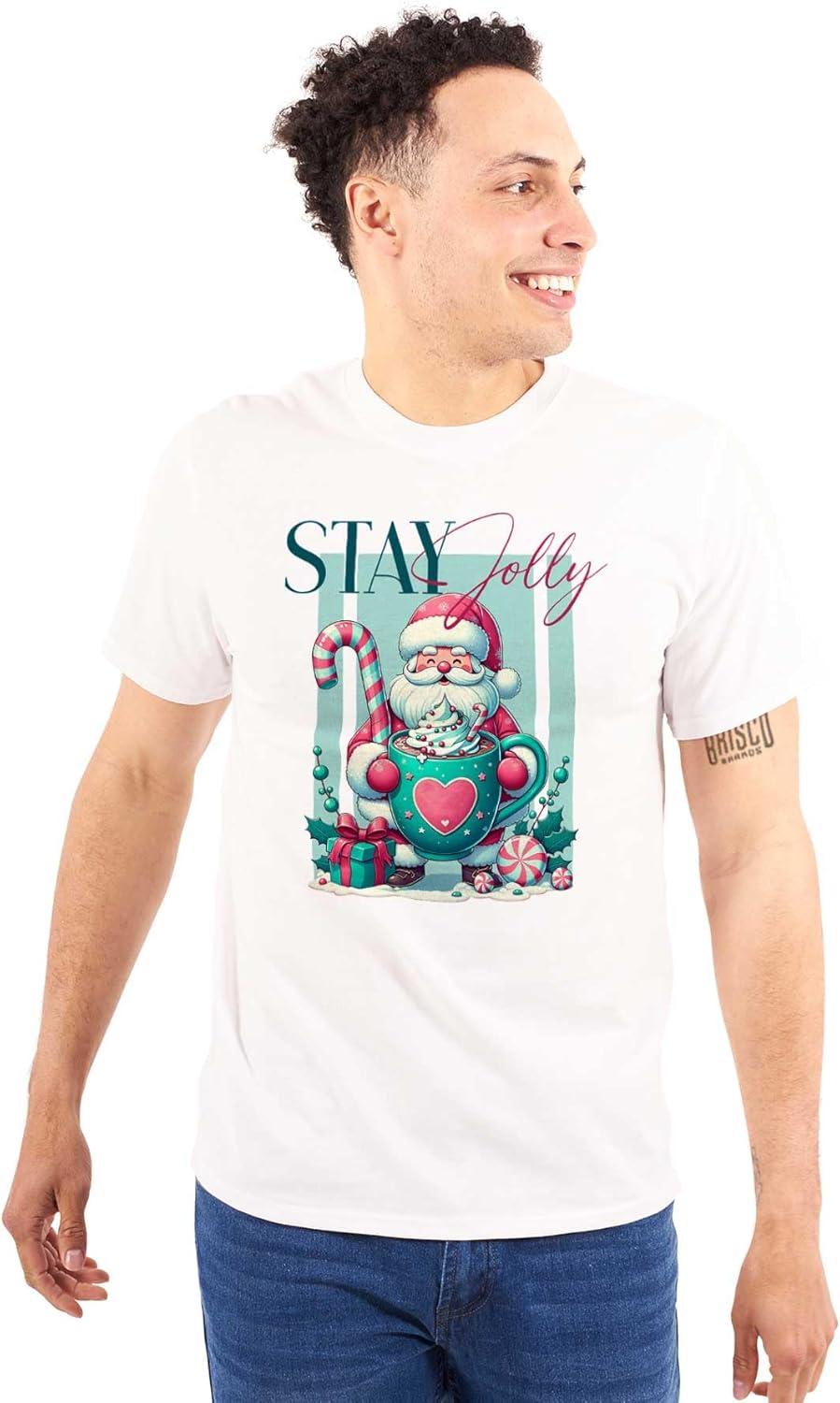 imageChristmas Santa Claus Stay Jolly Graphic T Shirt Men or WomenWhite