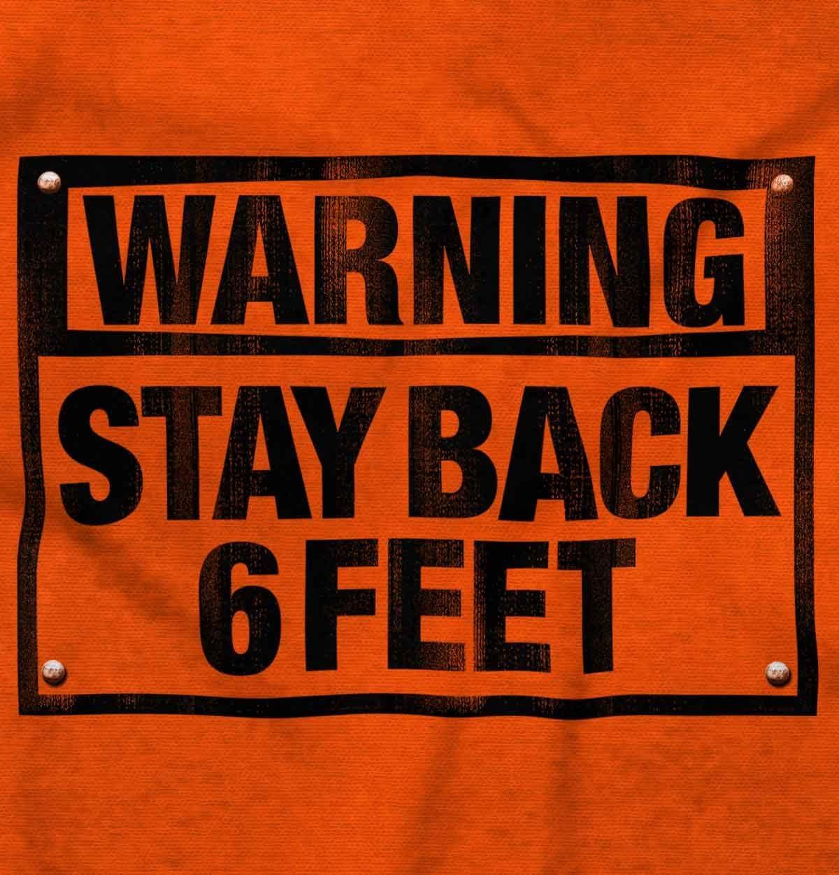 imageStay 6Feet Back Social Distance Funny Crewneck T Shirts Boy GirlOrange