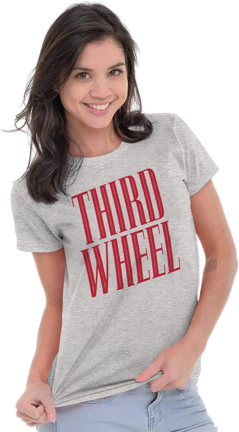 imageThird Wheel Funny Sarcastic Dating Womens Slim Fit Graphic TeeSport Grey