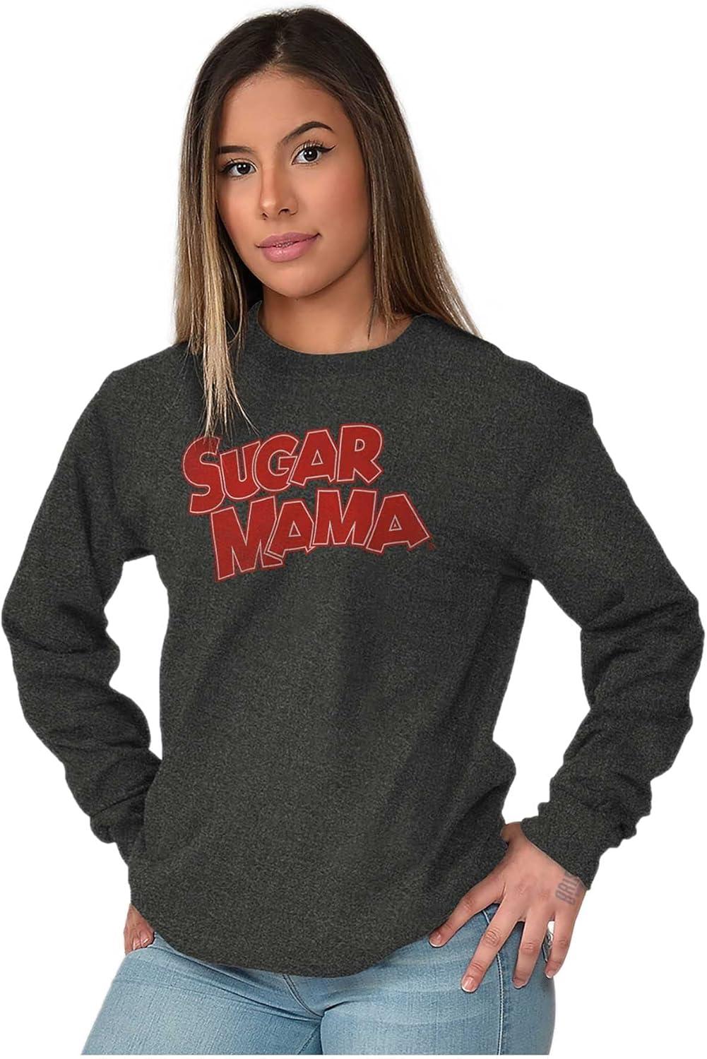 imageVintage Retro Candy Sugar Mama Logo Womens Long Sleeve T ShirtDark Heather