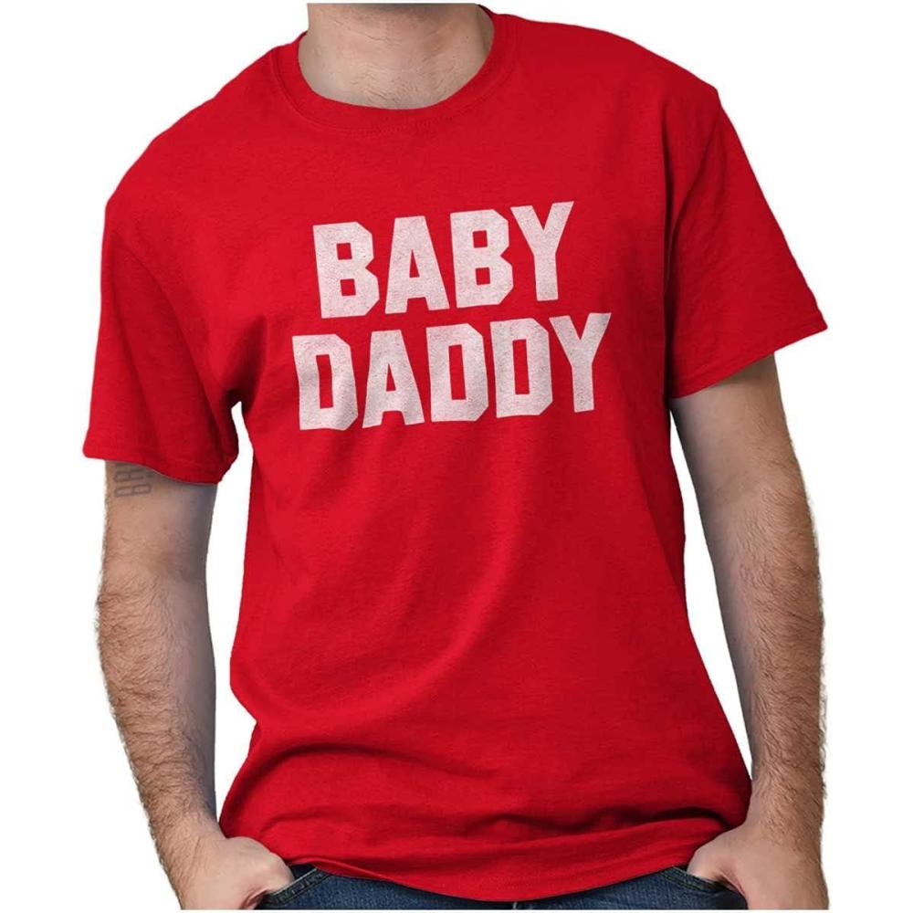 imageBaby Daddy Funny Expecting Fathers Mens Graphic T Shirt TeesRed