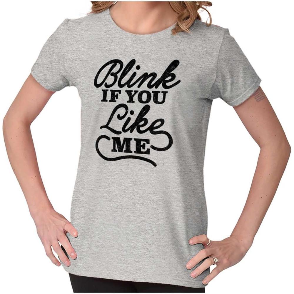 imageBlink If You Like Me Funny Sarcastic Womens Slim Fit Graphic TeeSport Grey