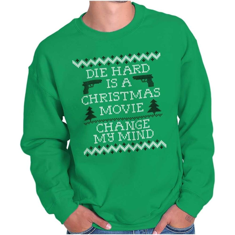imageBrisco Brands Christmas Movie Change My Mind Sweatshirt for Men or WomenIrish Green