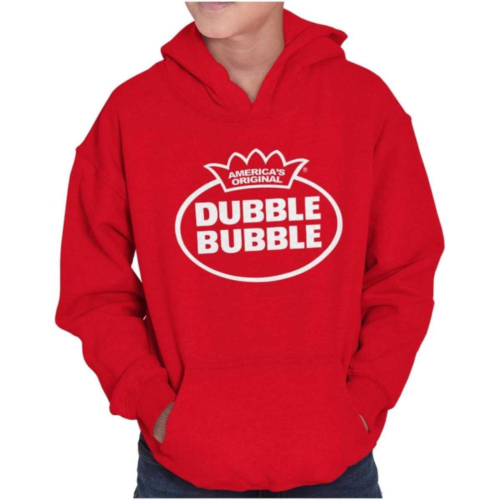 imageBrisco Brands Distressed Dubble Bubble Retro Double Youth Hoodie Boy GirlRed