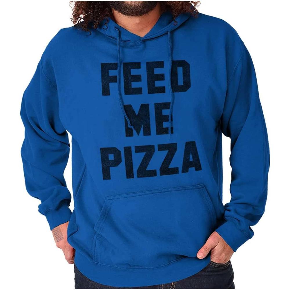 imageBrisco Brands Feed Me Pizza Hoodie Sweatshirt Women MenRoyal
