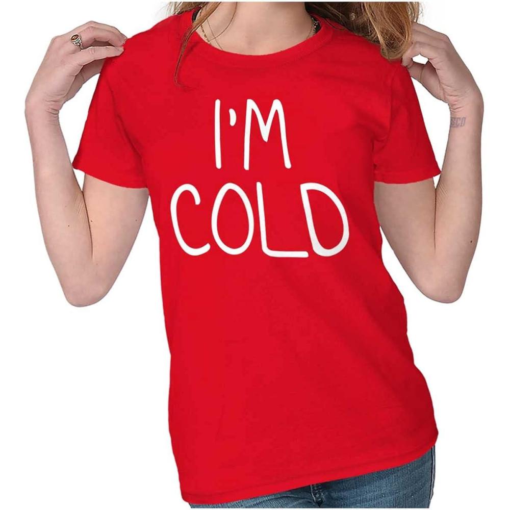 imageClassic Teaze Im Cold Bundle Up Statement Womens Slim Fit Graphic TeeRed
