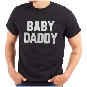 Baby Daddy Funny Expecting Fathers Mens Graphic T Shirt Tees(Black)