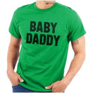 Baby Daddy Funny Expecting Fathers Mens Graphic T Shirt Tees(Irish Green)