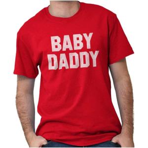 Baby Daddy Funny Expecting Fathers Mens Graphic T Shirt Tees(Red)