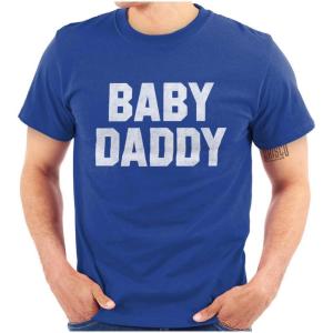 Baby Daddy Funny Expecting Fathers Mens Graphic T Shirt Tees(Royal)