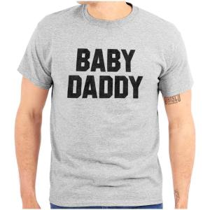 Baby Daddy Funny Expecting Fathers Mens Graphic T Shirt Tees(Sport Grey)