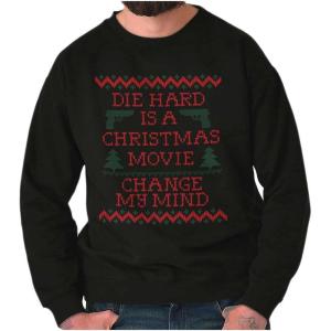 Brisco Brands Christmas Movie Change My Mind Sweatshirt for Men or Women(Black)