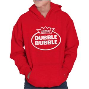 Brisco Brands Distressed Dubble Bubble Retro Double Youth Hoodie Boy Girl(Red)