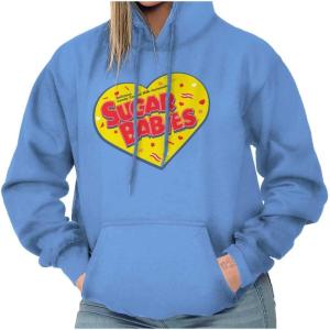 Brisco Brands Sugar Babies Chewy Caramel Candy Cute Hoodie Sweatshirt Women(Carolina Blue)