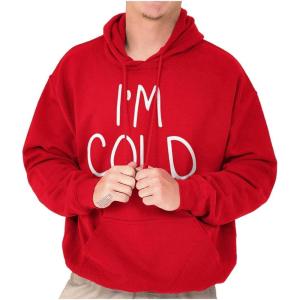 Classic Teaze I’m Cold Bundle Up Statement Hoodie Sweatshirt Women Men(Red)