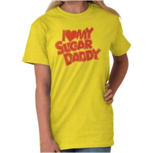 I Love My Sugar Daddy Classic Candy Womens Graphic T Shirt Tees(Daisy)