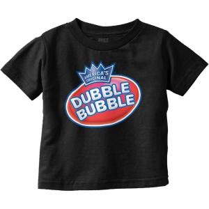 Original Dubble Bubble Double Logo Gum Toddler Boy Girl T Shirt(Black)