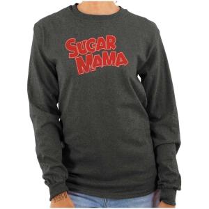 Vintage Retro Candy Sugar Mama Logo Women’s Long Sleeve T Shirt(Dark Heather)