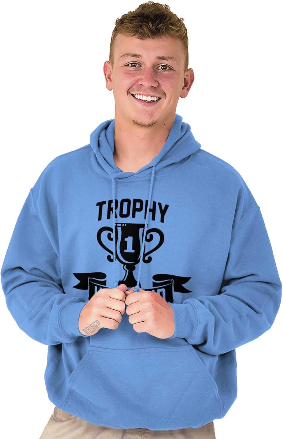 imageBrisco Brands Cool Trophy Husband Number 1 Hubby Hoodie Hooded Sweatshirt MenCarolina Blue