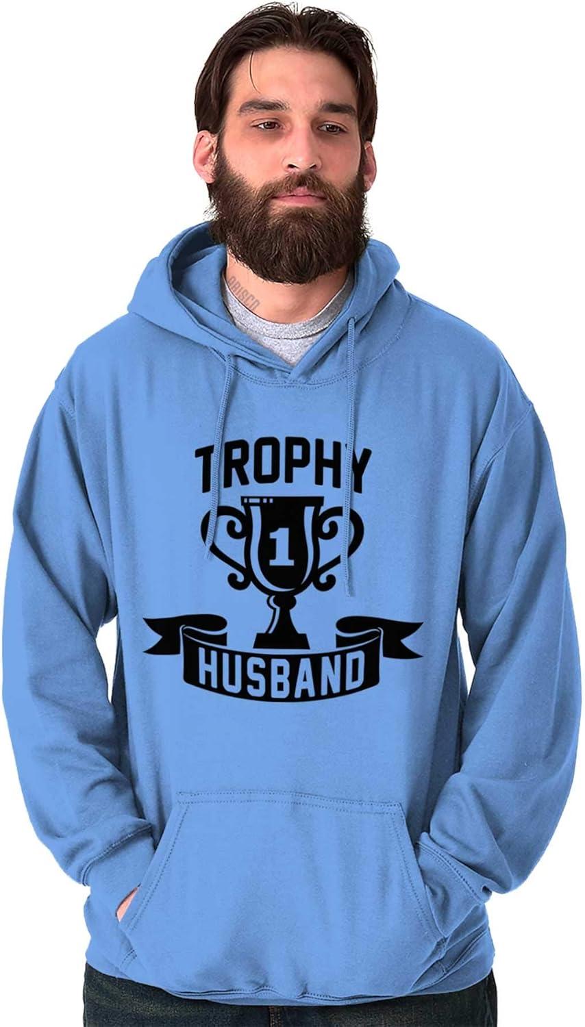 imageBrisco Brands Cool Trophy Husband Number 1 Hubby Hoodie Hooded Sweatshirt MenCarolina Blue