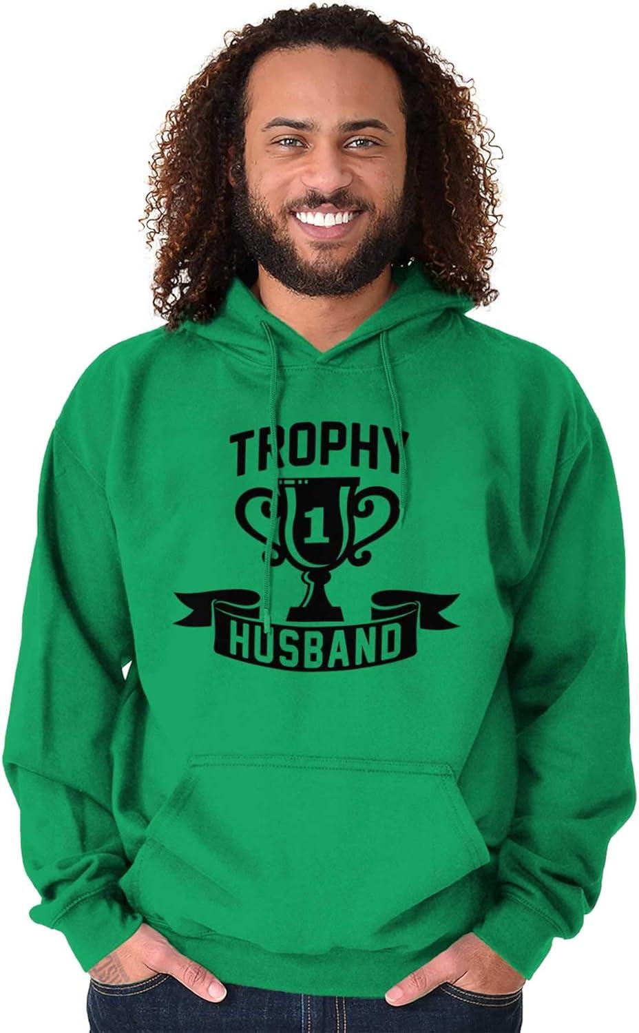 imageBrisco Brands Cool Trophy Husband Number 1 Hubby Hoodie Hooded Sweatshirt MenIrish Green